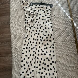 Anthropologie Black Polka Dot Midi Dress